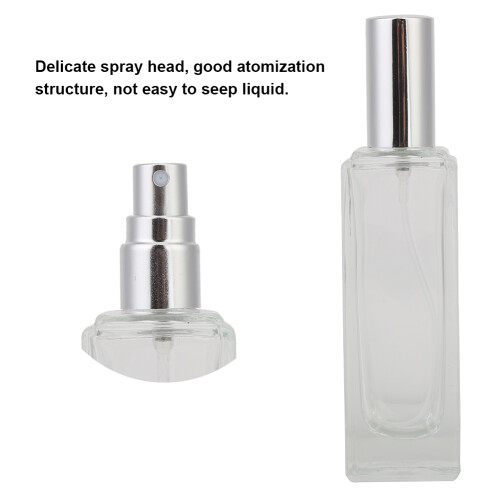 Refillable Cologne Sprayer, Fine Mist Atomizer Glass Bottle with Silver Cover for Aroma Therapy 2