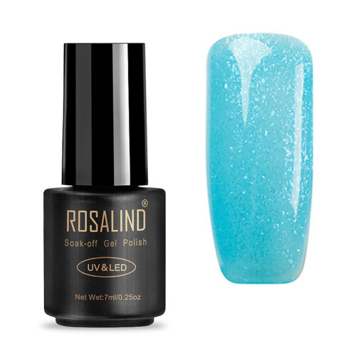 Βερνίκι νυχιών με γκλίτερ, μπλε, λάμψη, Soak Off UV gel, γυαλιστερό φινίρισμα, μακράς