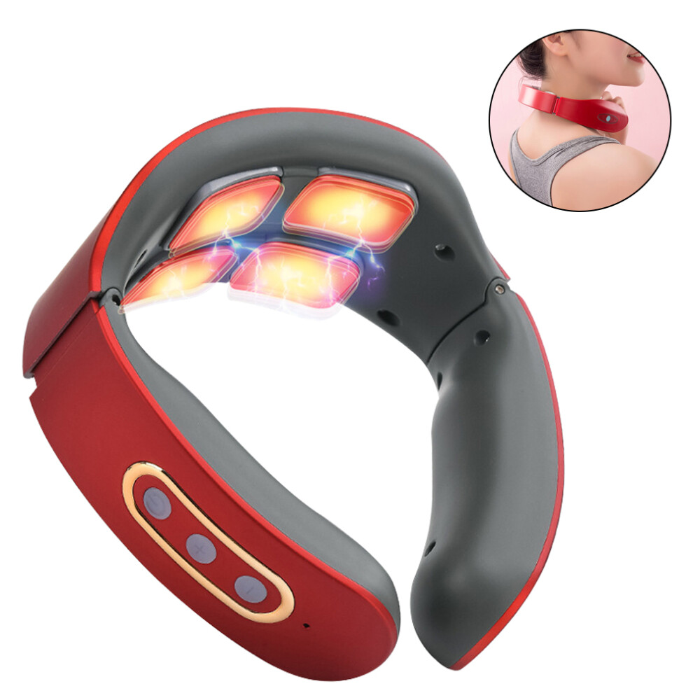 Deep Tissue Trigger Point Relax Soothing Therapy Smart Neck Massager, Heat Intelligent Massager With Portable Wireless Cordless Design, Ergonomic Des
