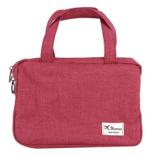 Vielseitige Reisetasche, hochwertiger Canvas-Organizer mit strapazierfähigem Tragegurt, wasserdichte Kosmetiktasche aus Stoff für Damen (Rosarot)