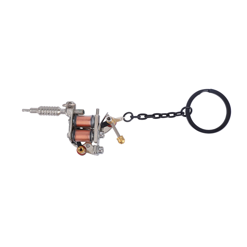 Miniature Tattoo Machine Keychain, Tattoo Machine Working Stable Inspired Design, Durable Metal Alloy Ornament With Realistic Details, Ideal For Tatt