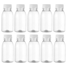 Drinking Bottles for Daily Use, Reusable Transparent Bulk Beverage Containers Clear Empty Plastic Water Bottles with Secure Lids, Refillable Juice