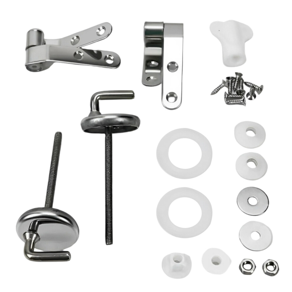 Toilet Seat Hinge Replacement Parts, Adjustable Toilet Seat Hinge Stainless Steel Toilet Seat Bolts With Screws And Nuts, Durable Construction Secure 9448196826133