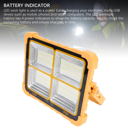 Solar Work Light 200W IP65 288 LED Beads Rechargeable 7000mAh 2