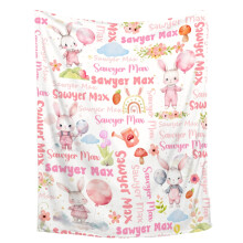 Baby Blanket With Name Bunny Design Swaddle Blanket For Newborns Infants For Girls And Boys Nursery Decor