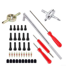 41pcs Tire Valve  Tool Set with Knurled Grip Handle for Car Tire Valve Replacement