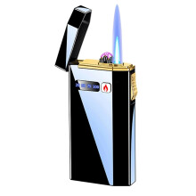 DirectFire Torch Lighter Windproof Double Flame, Flame Adjust, Fuel Filling, Candle Lighter, Black 1