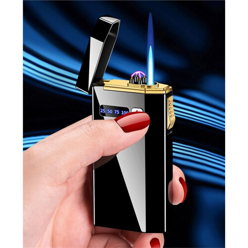 DirectFire Torch Lighter Windproof Double Flame, Flame Adjust, Fuel Filling, Candle Lighter, Black 1 1