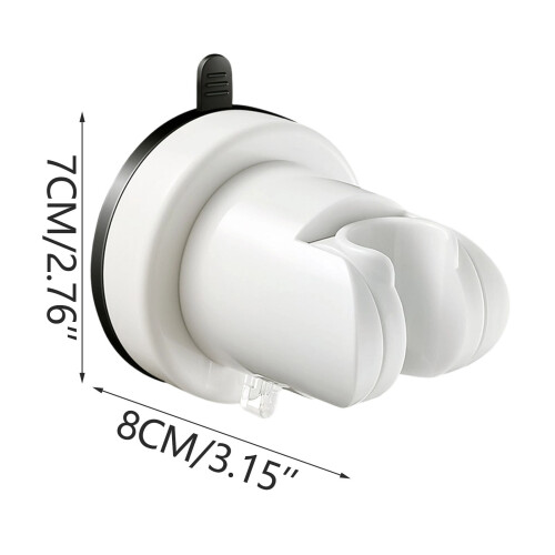 (White) Suction Shower Head Holders Removable Wall-Mount Handheld Shower Holders 1