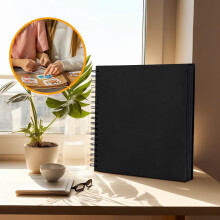 (Black) Loose Leaf Album DIY Wedding Baby Commemorative Scrapbook Album DIY Scrapbook Photo Album