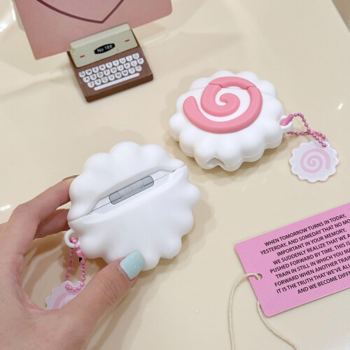 Soft Silicone Protective Cover With Keychain 3D Fish Cake Cartoon Design For 4th Generation 2