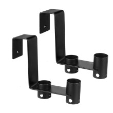 Pack of 2 Rustproof Metal Pool Fence Hooks for Easy Vertical Organization of Outdoor Pool Equipment