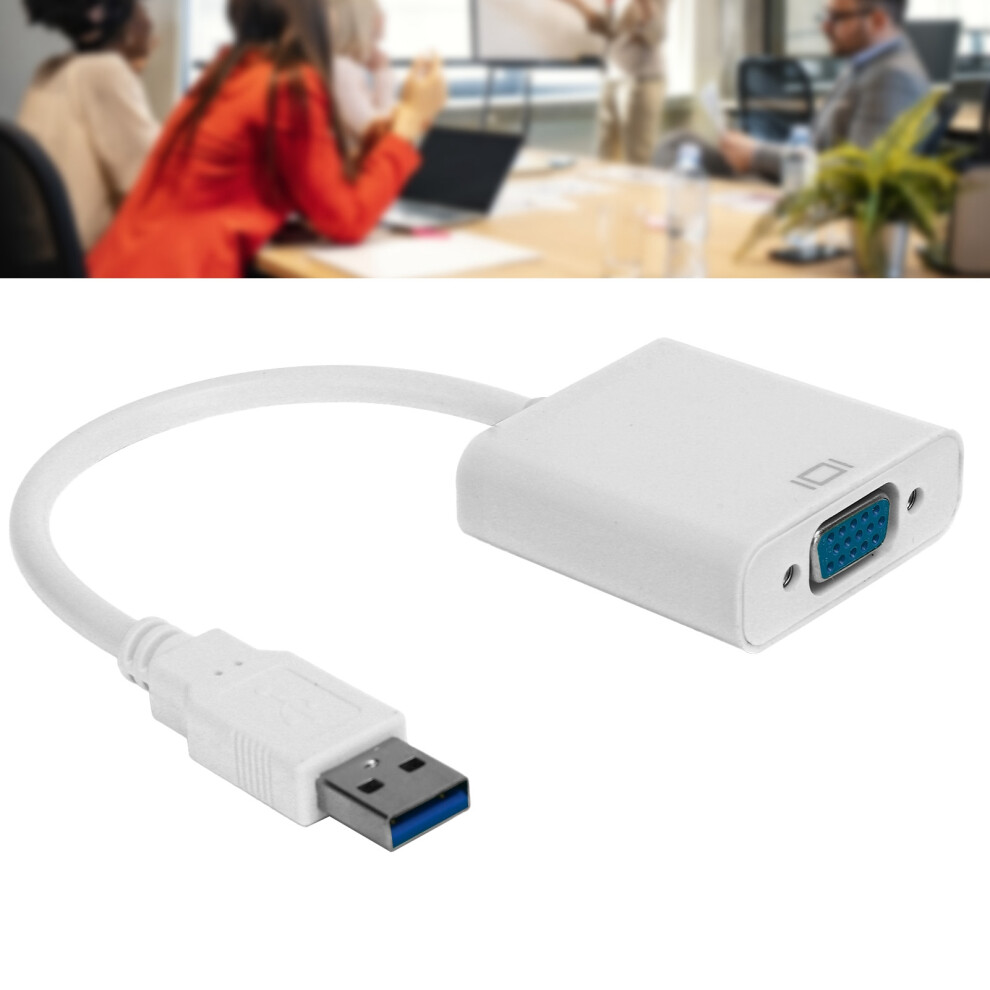 1080P Usb3.0 To Vga Adapter Cable 5Gbps External Video Card White 8431378164193