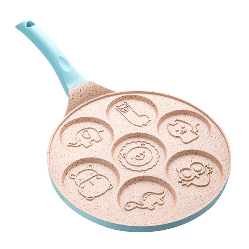 7Hole Breakfast Pan MultiFunction Frying Pan Model 01 NonStick Pancake Mold Blue