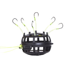 Reverse Bottom Baits Cage Fishing Hook String with 6 Hook Square Shape Feeder Sinkers for Freshwater and Saltwater Fishing