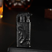 (H) Electroplated Direct Fire Fire Quartz Dial With Visible Window Inflatable Windproof Lighter