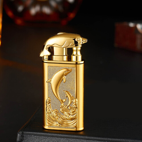 (C) Electroplated Direct Fire Fire Quartz Dial With Visible Window Inflatable Windproof Lighter