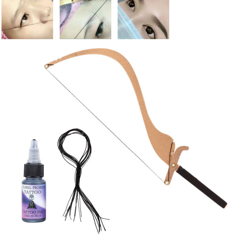Microblading Stencil Mapper With Carbon Strings, Symmetrical Eyebrows Design Tool, Sturdy Practical Safe Eyebrow Measuring Ruler For Permanent Makeup 2