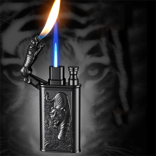 (J) Electroplated Direct Fire Fire Quartz Dial With Visible Window Inflatable Windproof Lighter 1
