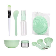 Kit portátil para misturar máscaras faciais com utensílios leves e pincel de silicone de qualidade alimentar na elegante cor rosa, ideal para
