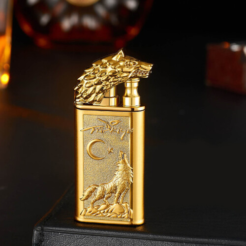 (E) Electroplated Direct Fire Fire Quartz Dial With Visible Window Inflatable Windproof Lighter