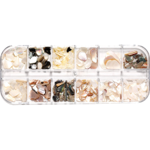 Rodajas de concha marina de color natural, compatibles con la mayoría de los productos para uñas, para decoraciones versátiles, fáciles de usar,