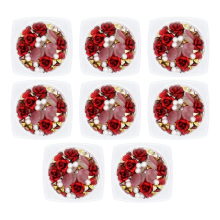 Botões de metal em formato de buquê de rosas, decoração com borboletas e strass para moda e artesanato, ideais para festas de Halloween, baladas
