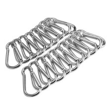 Portable Carabiner Hook Set, Quick Connections Spring-Loaded Gate Clip, One-Handed Operation Wide Applications for Camping Travel, Rust Resistance