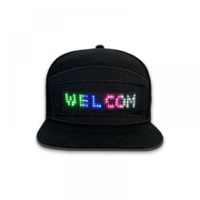 Light Up Animated LED Display Hat with Bluetooth Smartphone Controlled Rechargeable Programmable LED Baseball Cap for Outdoor Events Parties and