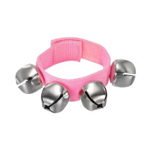(Pink) Wrist Bells Jingle Bells Ankle Bells Wrist Bells Bracelet Percussion Instruments Musical 4 Bells For Party Christmas