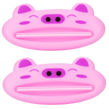(Pink) Bathroom Home Tube Rolling Holder Squeezer Easy Toothpaste Dispenser