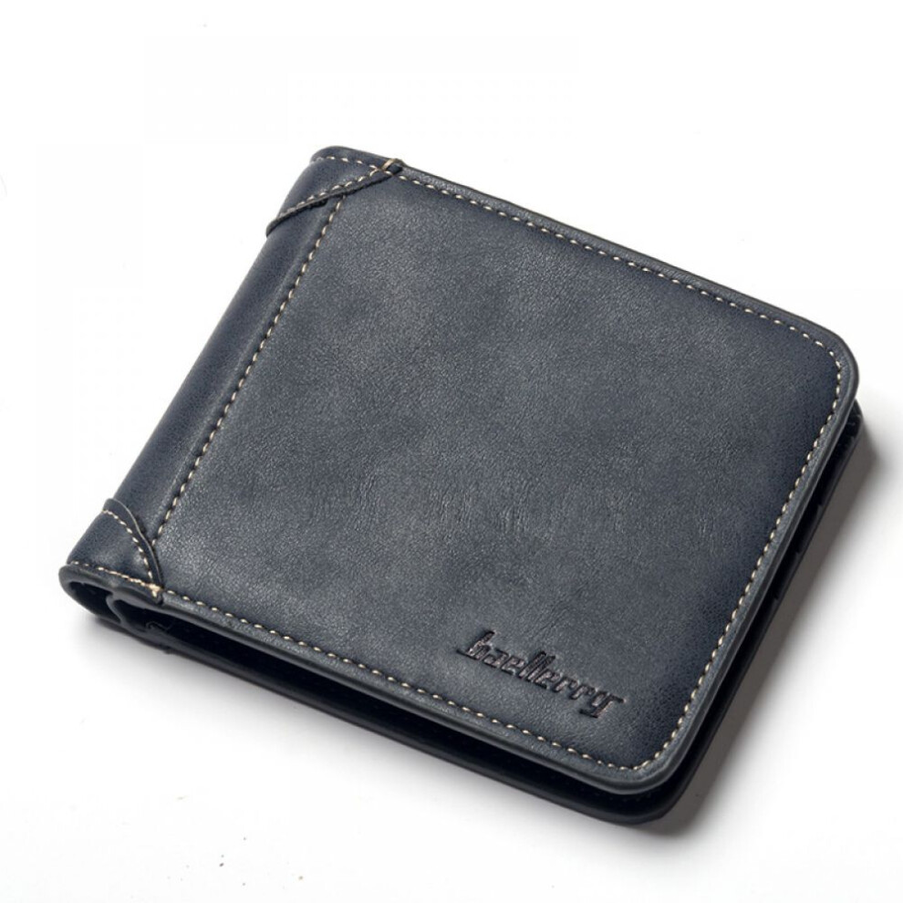 Slim Design Wallet For Men, Multi-Functional Trifold Wallet With Pu Leather Finish, Thin Short Wallet Featuring Multiple Card Slots And Vintage 9165521337477