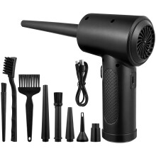 Elektrische Cordless Air Duster Met Vervangbare Nozzles Zwart