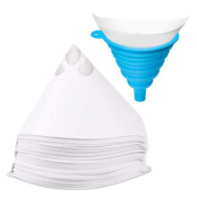 Paper Paint Filters 50Pack Disposable Strainers With Silicone Funnel Filter, Nylon Mesh For Automotive Spray Guns
