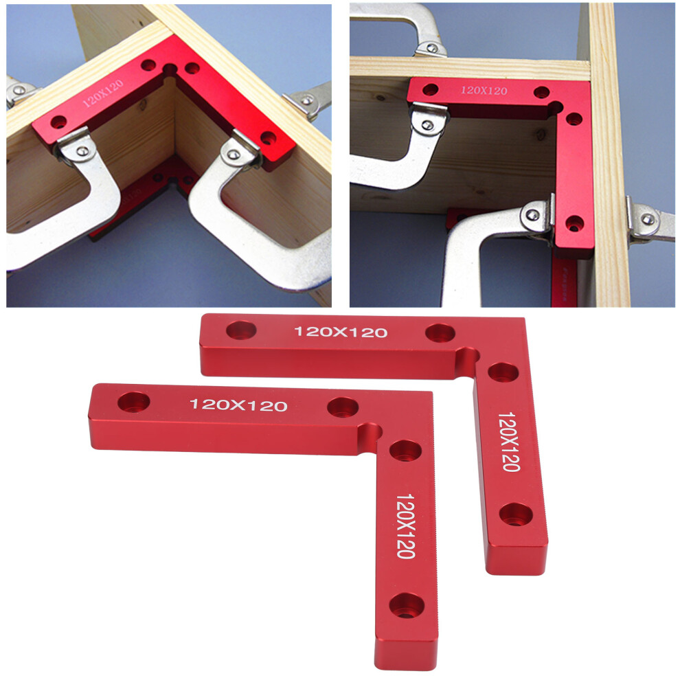 Aluminium 2Pcs 90 L-Shaped Woodworking Clamps Right Angle Fixture 120X120mm 7901378173880