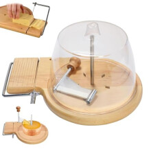 Cheese Slicer and Curler Beech Wood Adjustable Thickness for Cheese Chocolate Home and Cafe Use