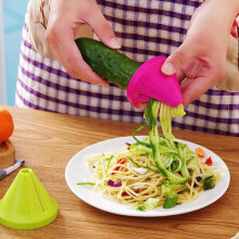 Vegetable Spiral Cutter with Stainless Steel Blades, NonSlip Container, Multifunctional Chopper for Healthy Meal Prep