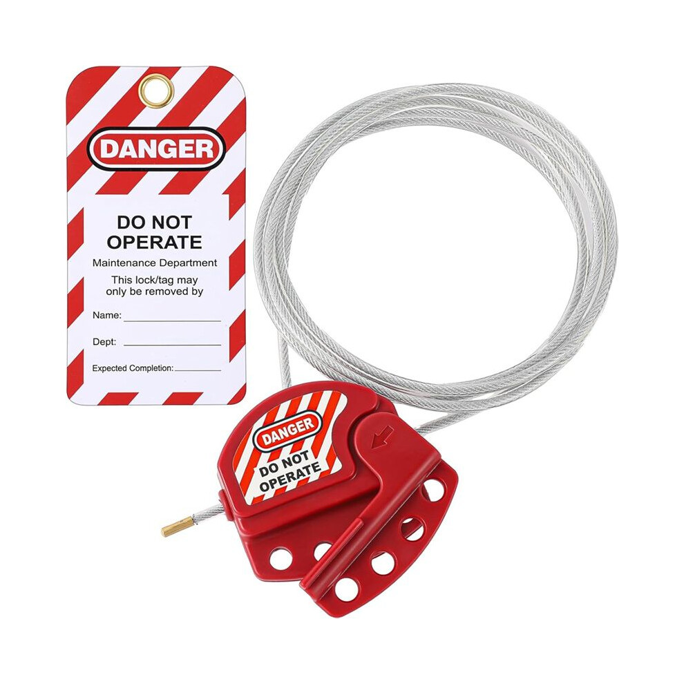 Lockout Tag Cable Lock Adjustable Cable Lock Vinyl Coated Steel Cable Lock For Equipment Maintenance And Repair 6032126148667