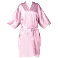 Eleganter Damen-Bademantel mit V-Ausschnitt, verstellbarem Gürtel, leichtem Loungewear-Material mit innenliegenden Bindebändern, seidig-weichem