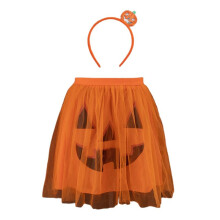 Halloween Pumpkin Cosplay Costume TUTU Skirt with Headband Set Girls Clothes Cosplay Festival Party Dressup Props