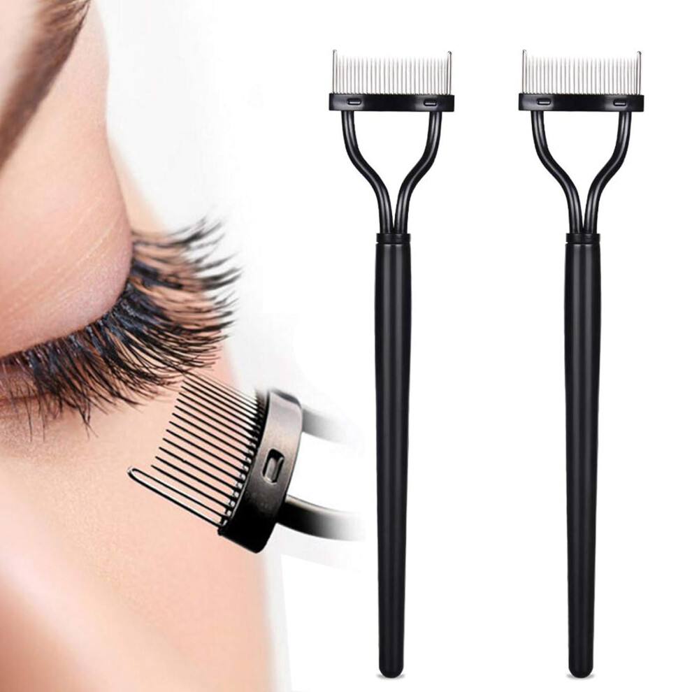 Mascara Brush For Eyelashes, Eyelash Comb Lash Separator Tool With Cap Attachment, Lightweight And Portable For Professional Beauty Makeup Brushes