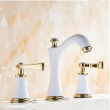 Kitchen Faucet Split Brass Bathroom Basin Faucet Polished Chrome Gold Crystal 3 Hole Hot Cold Mixer 360 Swivel Spout