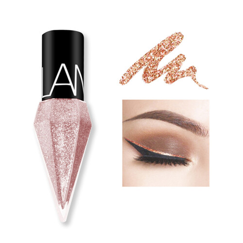 Μεταλλικό λαμπερό υγρό eyeliner με γκλίτερ, αδιάβροχο, λαμπερό μακιγιάζ ματιών με