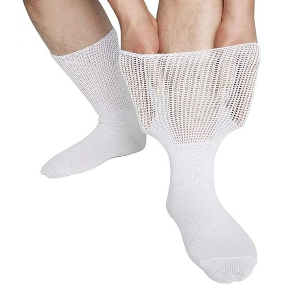 Diabetic Socks for Men And Women, Loose Fit Non Binding Socks with Seamless Toe and Breathable Knit Design, Moisture Wicking Comfort Socks for