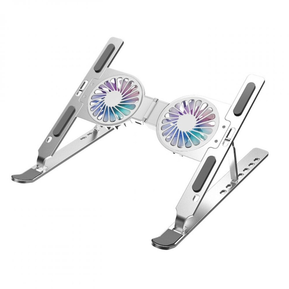 Laptop Stand For Desk Use, Foldable Aluminium Alloy Adjustable Height Laptop Stand With Built-In Cooling Fans For Enhanced Heat Dissipation, 9448196827963