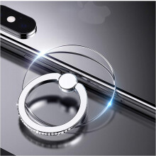 Phone Ring Holder with Transparent Design, 360 Rotation Finger Grip for Secure Mobile Use, Glitter Ring Stand with Strong Adhesive and Universal