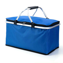 Aluminum Frame Portable Bag, Spacious Interior Insulated Folding Picnics Basket, Leak Proof Collapsible Design for Outdoor Travel and Camping,