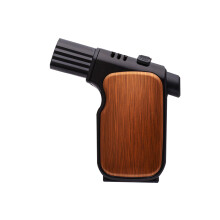 (C) Locking Windproof End Lighter Igniter Carbon Fiber 4 Torch Windproof Outdoor Lighter