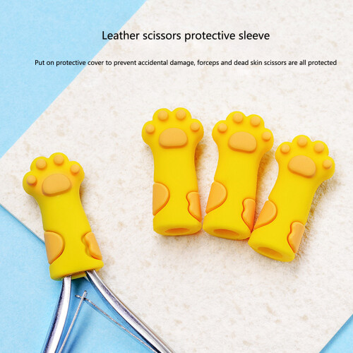 (Yellow) Cute cat's claw protective cover practical anti-fall three colors available 1