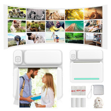 (Blue) Thermal Portable Bluetooth Printers 57mm Mini Wireless POS Thermal Image Photo Printers For IOS Mobile Phone